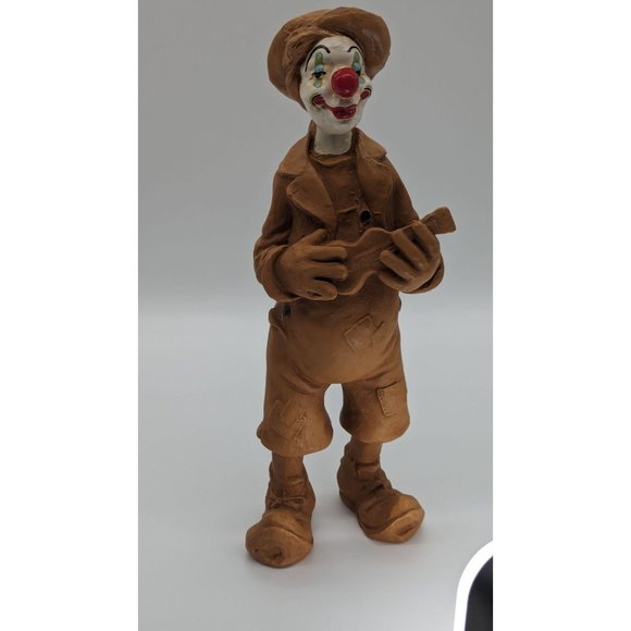 Vintage 1978 Andreoli Clown Poly-resin Figurine 10” Playing Guitar Circus Art - Picture 5 of 15